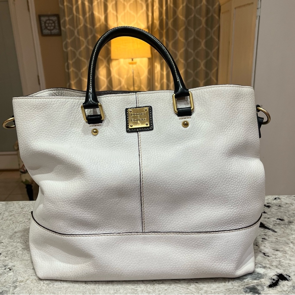 White Leather Chelsea Shopper Tote Bag